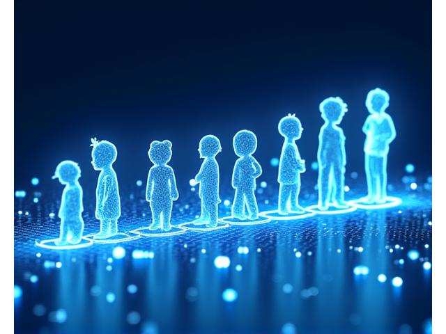 Illustration graphique montrant différentes tranches d'âge d'enfants avec des icônes représentant des compétences de jeu correspondantes.