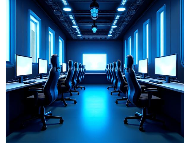 Ambiance de salle de jeux PC optimisée avec éclairage adaptatif, postes isolés et climatisation