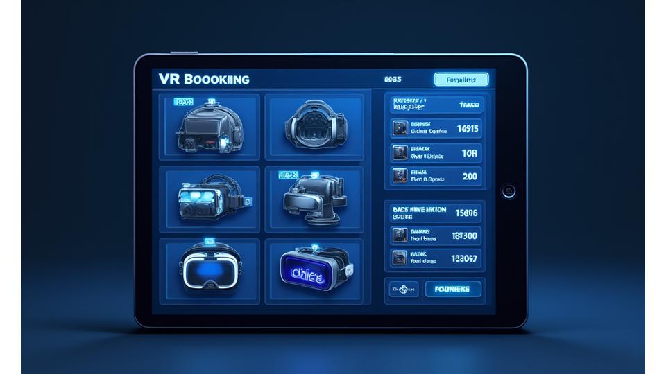 Interface de calendrier de réservation VR stylisée