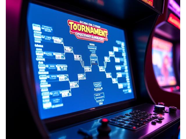 Tableau de tournoi de jeux de combat rétro avec des noms de joueurs