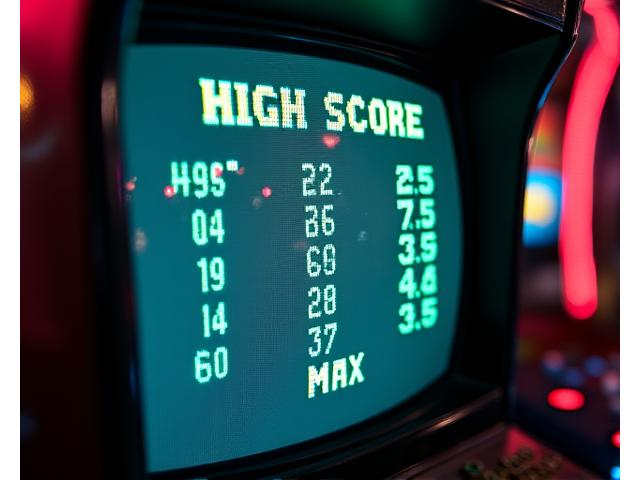 Écran de leaderboard pixelisé affichant des scores élevés pour des jeux rétro
