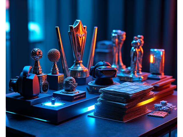 Photo de trophées, cashprize et équipement gaming